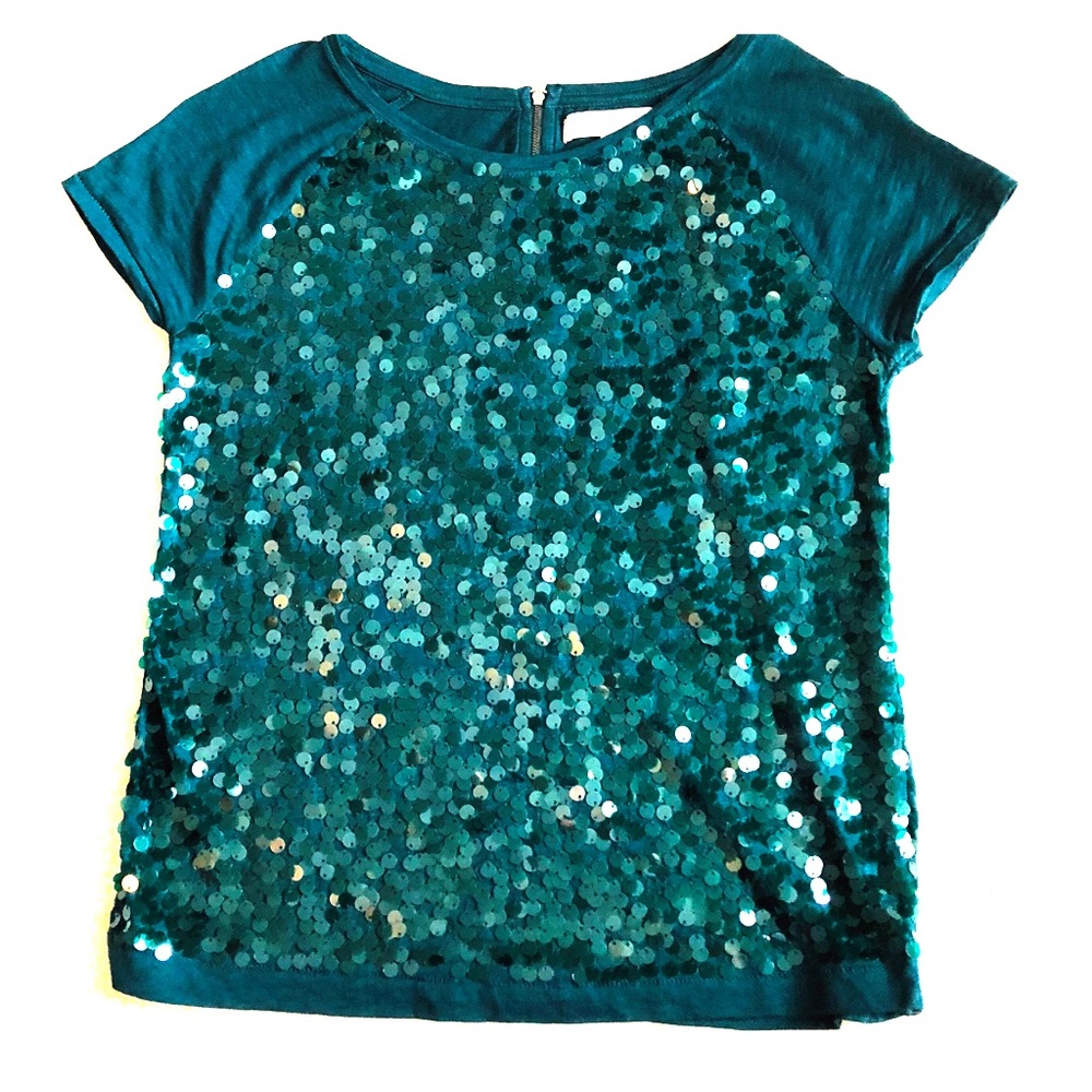 Green sequined Ann Taylor top